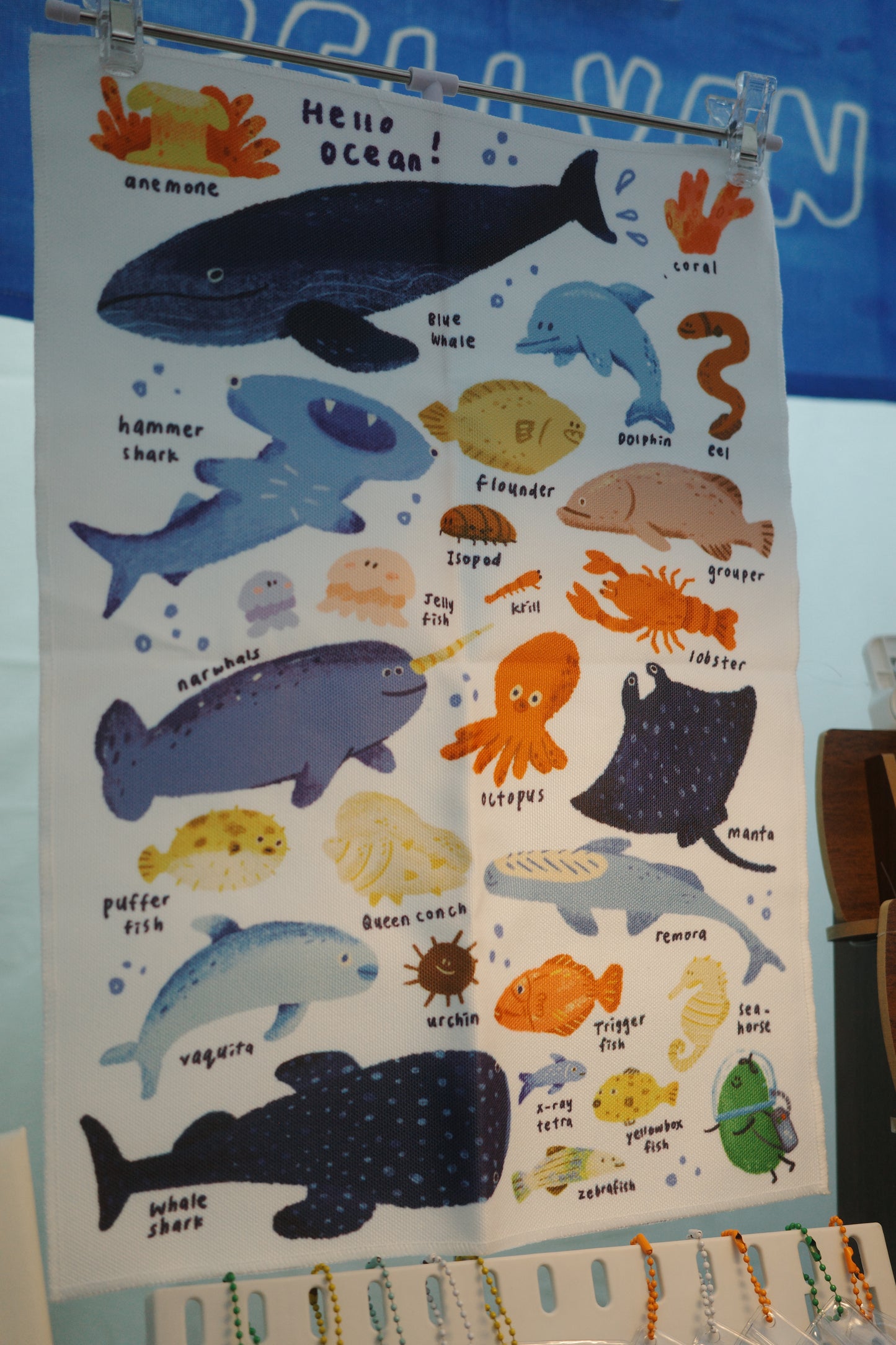 A to Z Ocean Cloth Poster