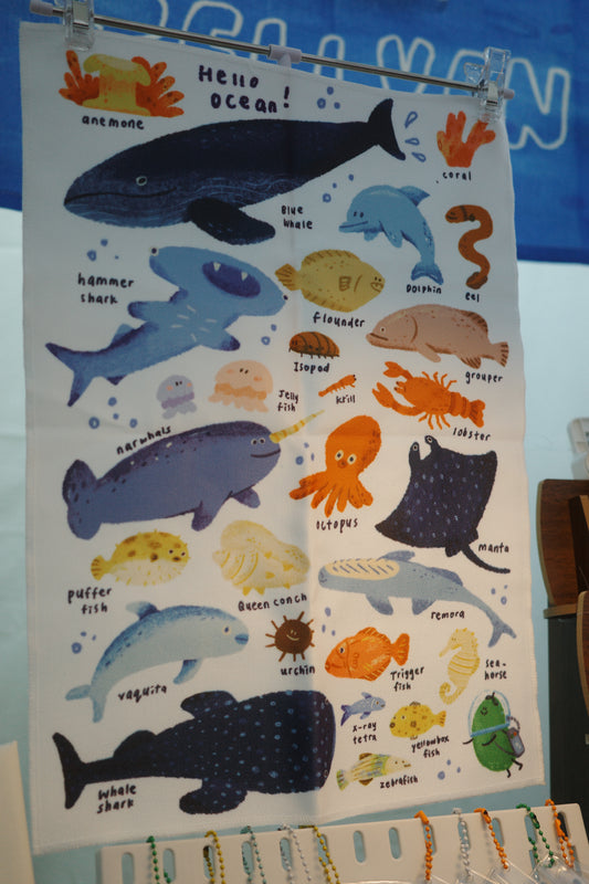 A to Z Ocean Cloth Poster